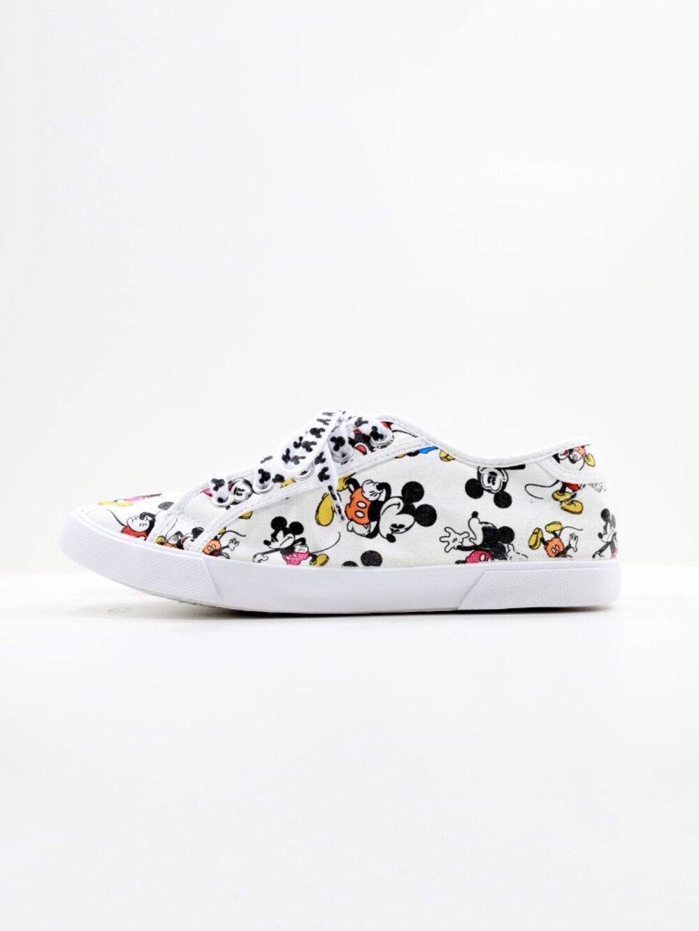 Disney Parks Mickey Ivory White Canvas Low Top Sneakers - Women's 8